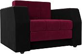 Кресло-кровать Лига диванов Атлантида 113858 (микровельвет, бордовый/черный)