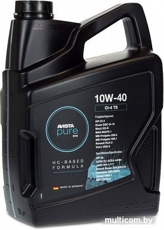 Моторное масло Avista pure EVO CI-4 TS 10W-40 5л