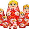 Развивающая игра Брестская Матрешка В красном наряде с ромашками (набор 7 шт)