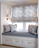 Римская штора Jalux Цветы 0466/4 240x170 (серый)