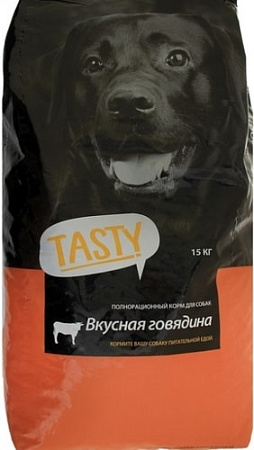Сухой корм для собак Tasty Для взрослых собак с говядиной 2.2 кг