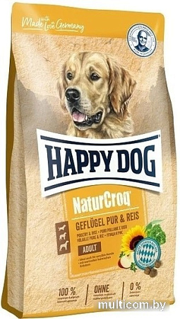 Сухой корм для собак Happy Dog NaturCroq Gefluegel Pur & Reis 4 кг