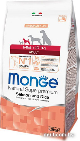 Корм для собак Monge Mini Adult Salmon and Rice 2.5 кг