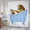Шторка-занавеска для ванны JoyArty Кот и пес в ванной sc_15568