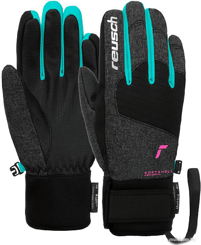 Горнолыжные перчатки Reusch Simon R-Tex Xt Junior 6261210-7743 (р-р 6, Black Melange/Bachelor Button/Pink)