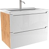 ЗОВ Тумба с умывальником Эридан 100 (белый глянец/дуб)