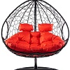 Подвесное кресло M-Group Для двоих 11450406 (черный ротанг/красная подушка)
