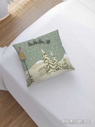 Чехол на подушку JoyArty Санта в пути sl_5528