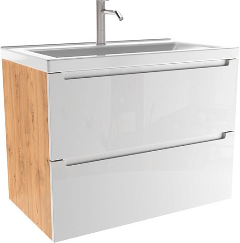 ЗОВ Тумба с умывальником Эридан 100 (белый глянец/дуб)
