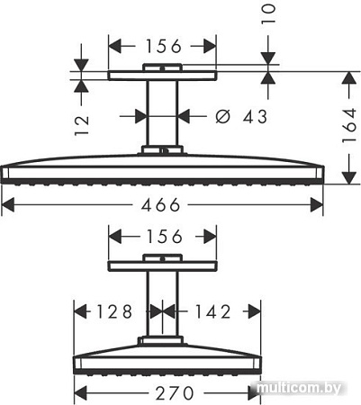 Верхний душ Hansgrohe Rainmaker Select 460 1jet 24002600 (черный/хром)
