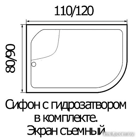 Душевой поддон River Wemor 110/80/44 L