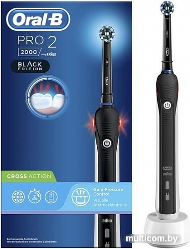 Электрическая зубная щетка Braun Oral-B Pro 2 2000 D501.513.2 Black Edition