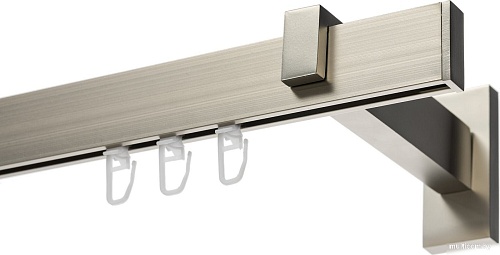 Карниз для штор Sundays Home Флэт Лайн Изи одинарный (заглушка сатин 1.6 м)