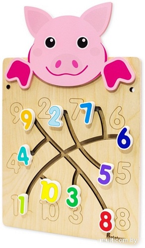 Бизиборд Alatoys Настенная бизидоска Свинка ББ604