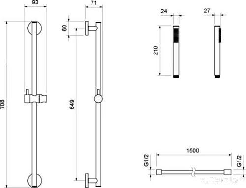 Душевой гарнитур Aquatek Европа AQ2012CR