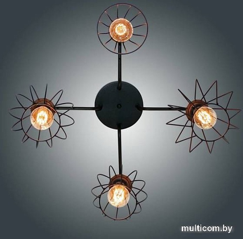 Люстра средней высоты Элетех Конти 141 НПБ 01-4х60-127 Е27 1005405027 (черный муар/медь)