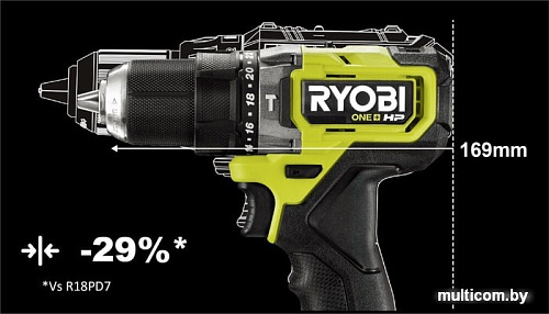 Ударная дрель-шуруповерт Ryobi HP RPD18C-220S 5133004982 (с 2-мя АКБ 2 Ah, сумка)