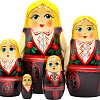 Развивающая игра Брестская Матрешка Девушка в норвежском традиционном костюме (набор 5 шт)