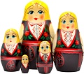 Развивающая игра Брестская Матрешка Девушка в норвежском традиционном костюме (набор 5 шт)