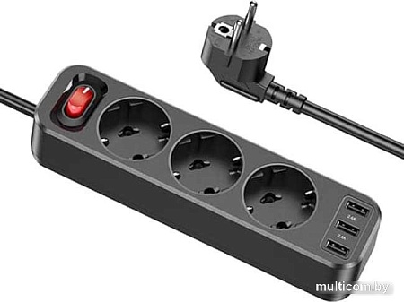 Сетевой фильтр Hoco NS2 (черный)