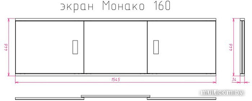 Экран под ванну Onika Монако 160 (белый)