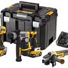 DeWalt DCK355P2T (шуруповерт, перфоратор, болгарка, 2 АКБ, кейс)