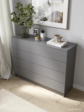 Комод Горизонт Нео 1050 4 ящика (серый графит)