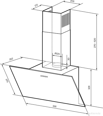 Кухонная вытяжка LEX Moza 600 R1 (черный)