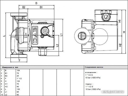 Циркуляционный насос DAB VA 25/180(1")