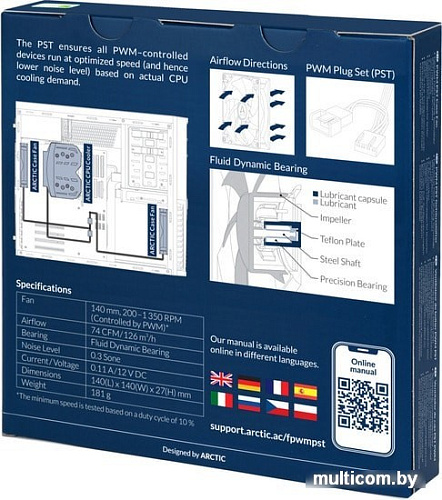Вентилятор для корпуса Arctic F14 PWM PST Black ACFAN00219A