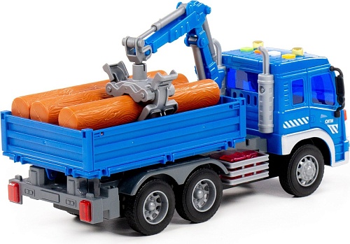 Автомобиль с краном Полесье Сити 96012 (синий)