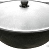 Казан Davr Metall Узбекский чугунный с крышкой, круглое дно (10 л)
