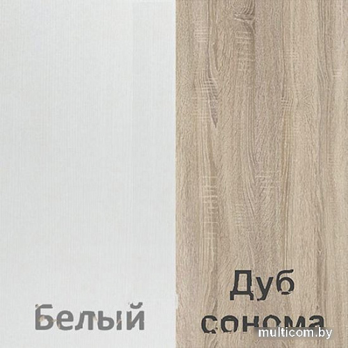 Комод Кортекс-мебель Бари 160 8ш (белый/белый/дуб сонома)