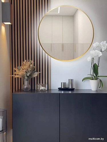 Зеркало с подсветкой eMZe 80 LED.UV.80.80.AUR.MOTION (золото с УФ-окантовкой и подсветкой)