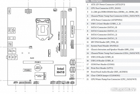 Материнская плата ASRock H410M/ac