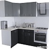 Угловая кухня Хоум Лайн Кристалл Люкс 1200х2100 угловой (черный глянец/серый пыльный)