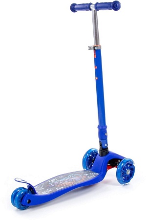 Двухколесный детский самокат Полесье Со складной ручкой 0072C-V1(С) (синий)