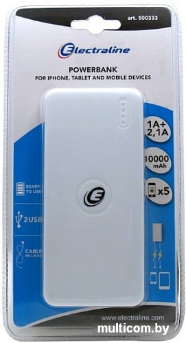 Портативное зарядное устройство Electraline 500333 10000mAh (белый)