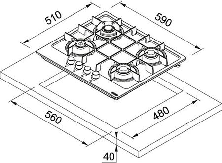 Варочная панель Franke Maris FHMA 604 3G DC XS C