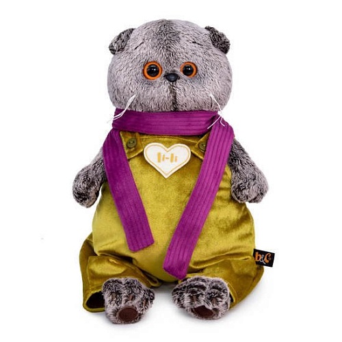 Классическая игрушка BUDI BASA Collection Басик в бархатном комбинезоне Ks22-209 (22 см)