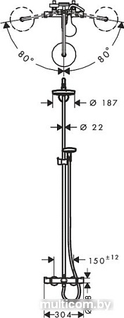 Душевая система Hansgrohe Croma Select S 180 2jet [27351400]