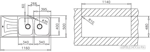 Кухонная мойка TEKA Universo 2C 1E CN MAT [10120008]