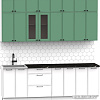 Готовая кухня Интермебель Лион-8 2.4м (мята софт/белый софт/сесамо)