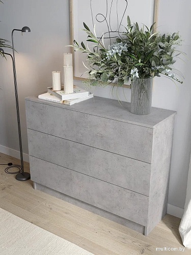 Комод Горизонт Нео 1050 3 ящика (бетон)