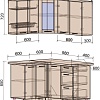 Готовая кухня Интерлиния Мила Пластик 1.2x1.4 (ваниль/туманный глянец/белый гранит)