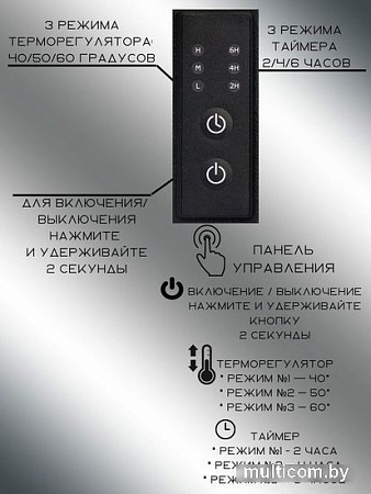 Полотенцесушитель Granula Квадро Вертикаль 15х120 (терморегулятор с таймером, черный)