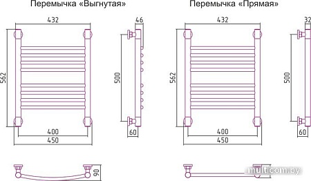 Полотенцесушитель Сунержа Богема+ 500x400 00-0220-5040