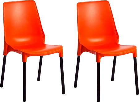 Стул TetChair Genius металл/пластик (2шт, оранжевый/черные ножки)