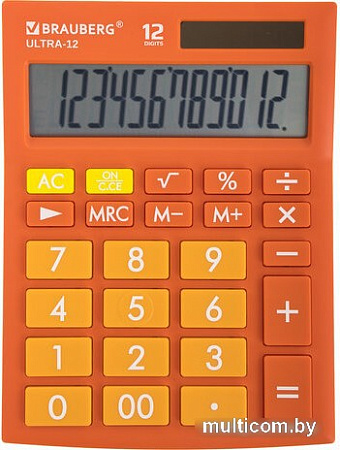 Бухгалтерский калькулятор BRAUBERG Ultra 12-RG 250495 (оранжевый)