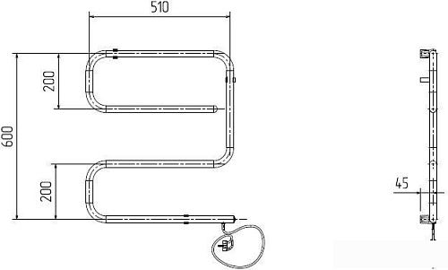 Полотенцесушитель ZorG Лабиринт 60x51, 60 вт (К-кнопка)